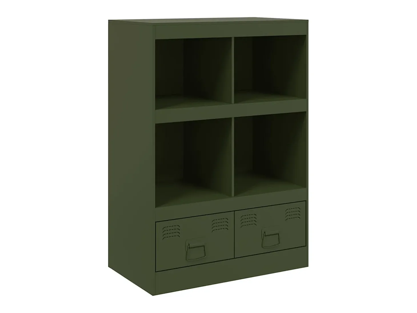 Aparador de acero verde oliva 67x39x95 cm