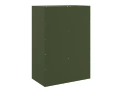 Aparador de acero verde oliva 67x39x95 cm