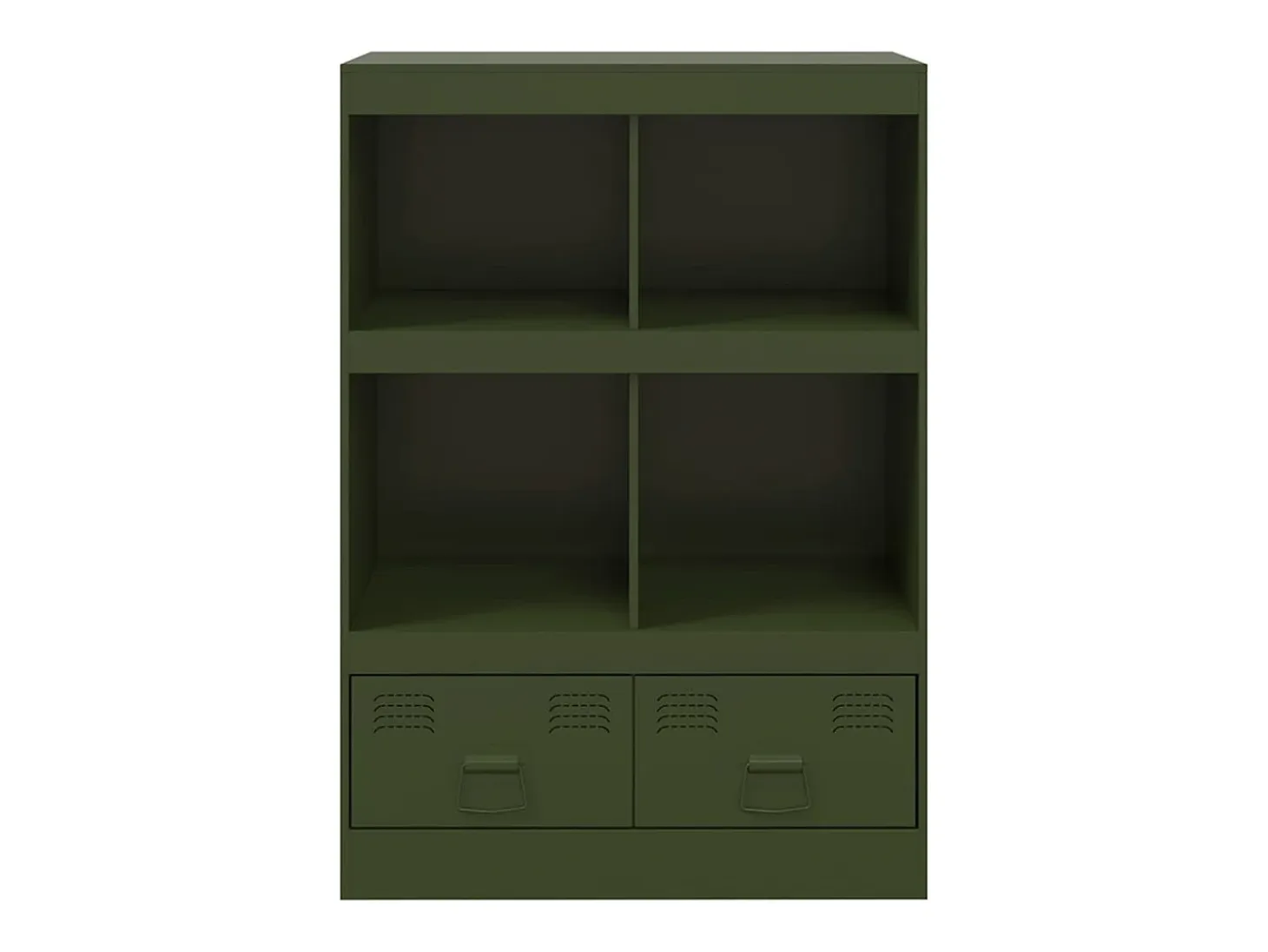 Aparador de acero verde oliva 67x39x95 cm