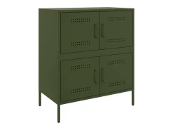 Aparador de acero verde oliva 68x39x79 cm