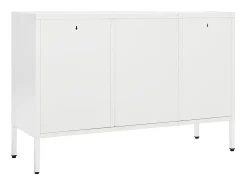 Aparador de acero y vidrio templado blanco 105x35x70 cm ES11700