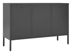 Aparador de acero y vidrio templado blanco 105x35x70 cm
