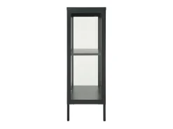 Aparador de acero y vidrio gris antracita 75x35x105 cm ES32465
