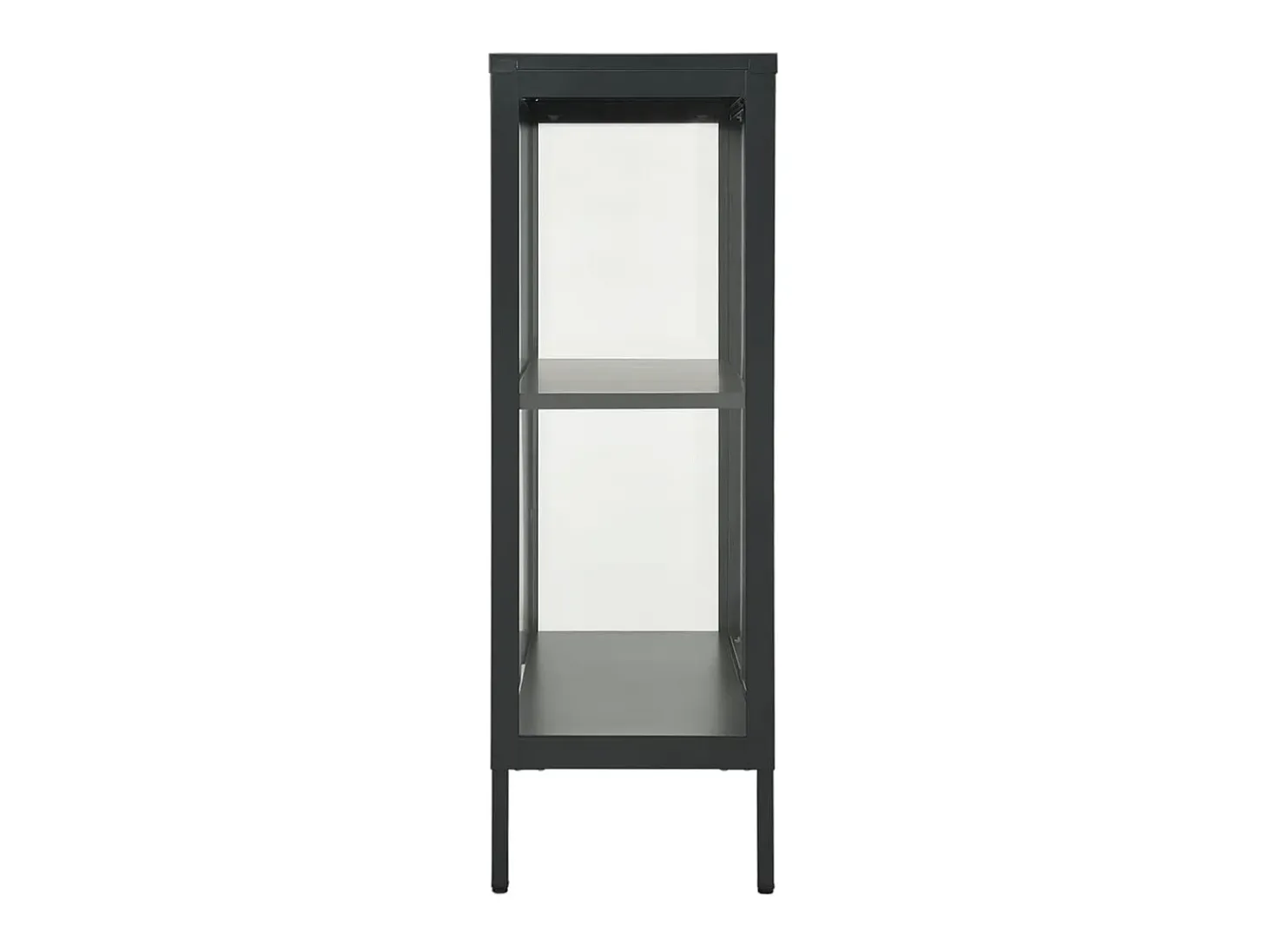 Aparador de acero y vidrio gris antracita 75x35x105 cm ES32465