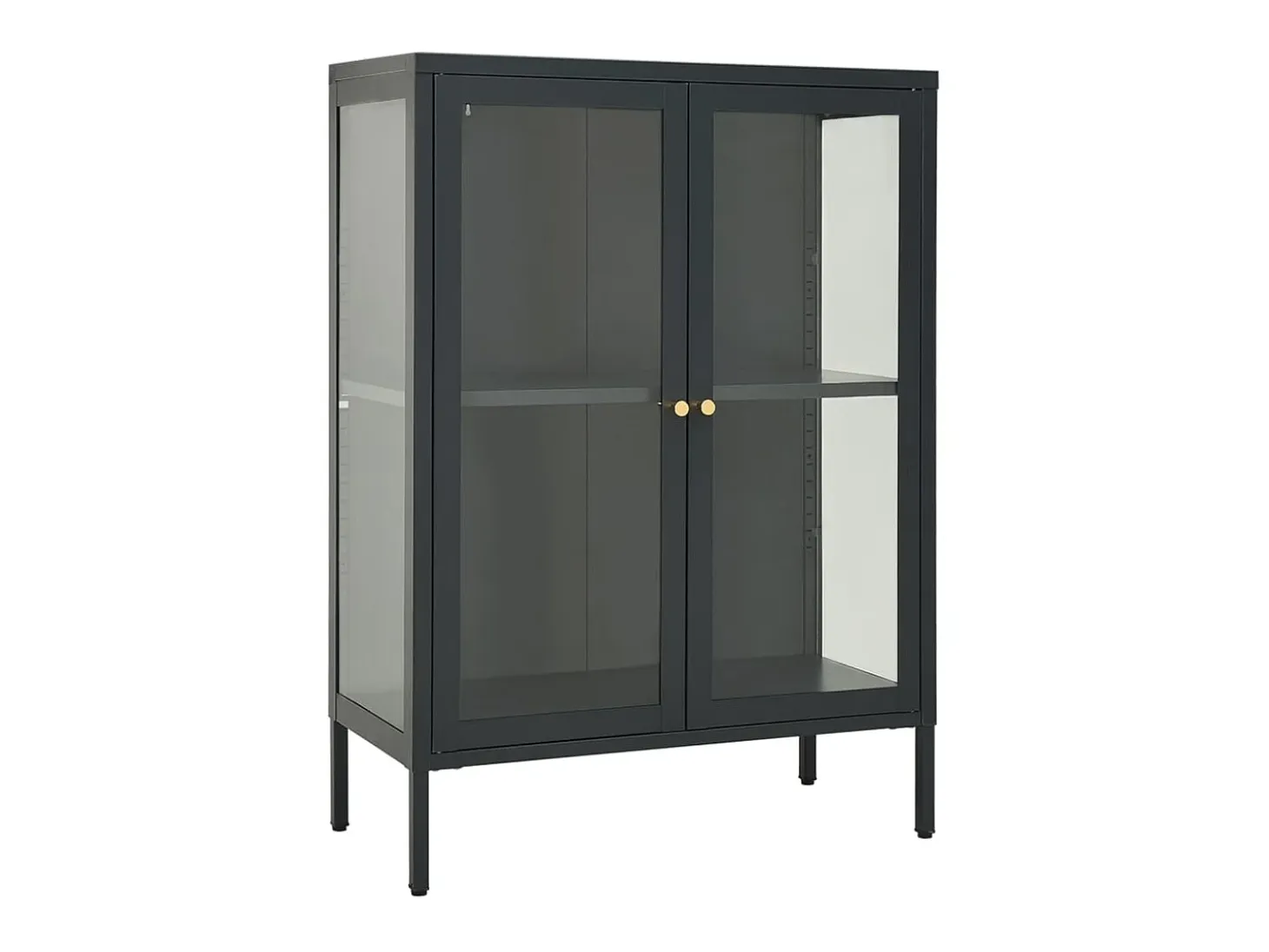 Aparador de acero y vidrio gris antracita 75x35x105 cm ES32465