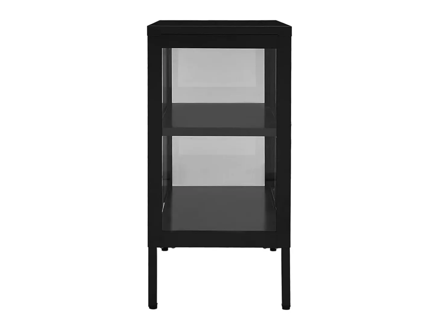 Aparador de acero y vidrio negro 70x35x70 cm ES61949