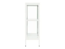 Aparador de acero y vidrio blanco 75x35x105 cm