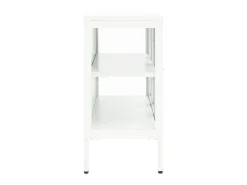 Aparador de acero y vidrio blanco 105x35x70 cm ES56454