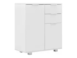 Aparador de aglomerado blanco brillante 71x35x80 cm ES135779