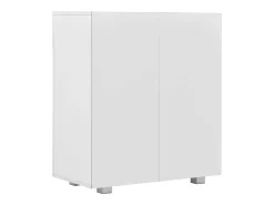 Aparador de aglomerado blanco brillante 71x35x80 cm ES135779