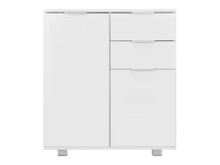 Aparador de aglomerado blanco brillante 71x35x80 cm ES135779