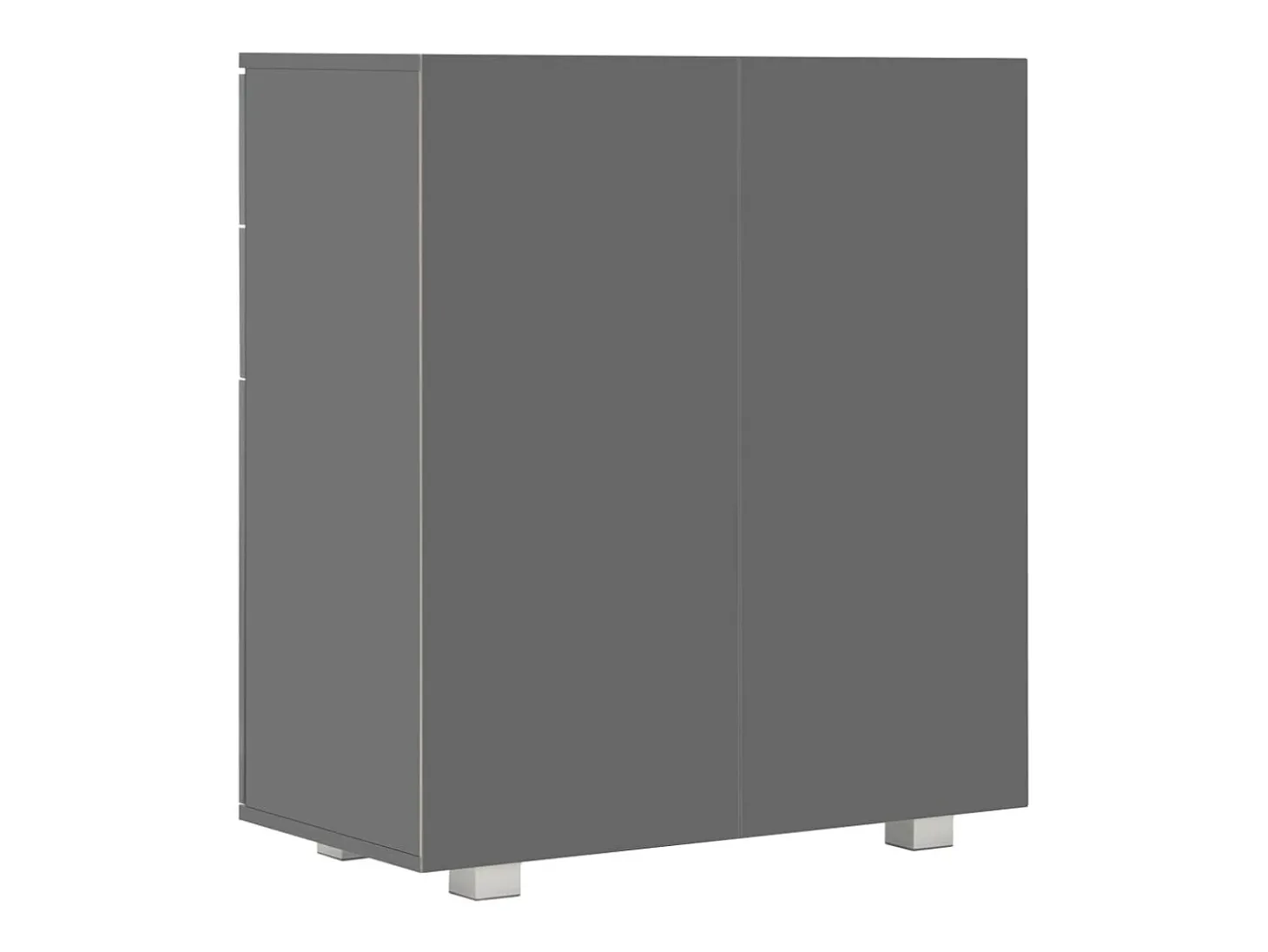 Aparador de aglomerado gris brillante 71x35x80 cm