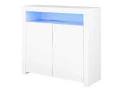Aparador de almacenaje con luz LED y 2 puertas para salón y comedor - blanco