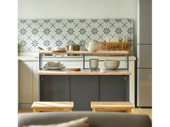 Aparador de Almacenamiento con Encimera Extensible Isla de Cocina Armario de Cocina Múltiple 110 x 97 x 68 cm FSB36-HG SoBuy ES