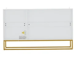 Aparador de alto brillo - 130 x 36 x 76 cm - con 3 puertas - Aglomerado - blanco