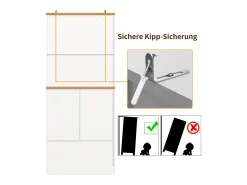 Aparador de cocina - 80 x 40 x 180 cm - con 4 puertas + 1 cajón - MDF - blanco