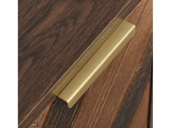 Aparador de cocina con 6 compartimentos de almacenaje y 3 puertas, puerta chapada en madera maciza.
