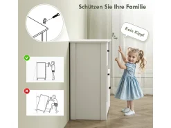 Aparador de cocina con 1 cajón y 3 puertas, para cocina, comedor o sala de estar, blanco