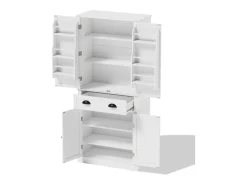 Aparador de cocina con 4 puertas y cajón - Estantes regulables - Blanco