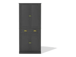 Aparador de cocina con 4 puertas y cajón - Estantes regulables - Negro