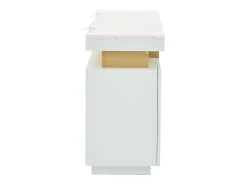 Aparador de cocina de 3 puertas con tablero efecto mármol para salón y dormitorio, color blanco