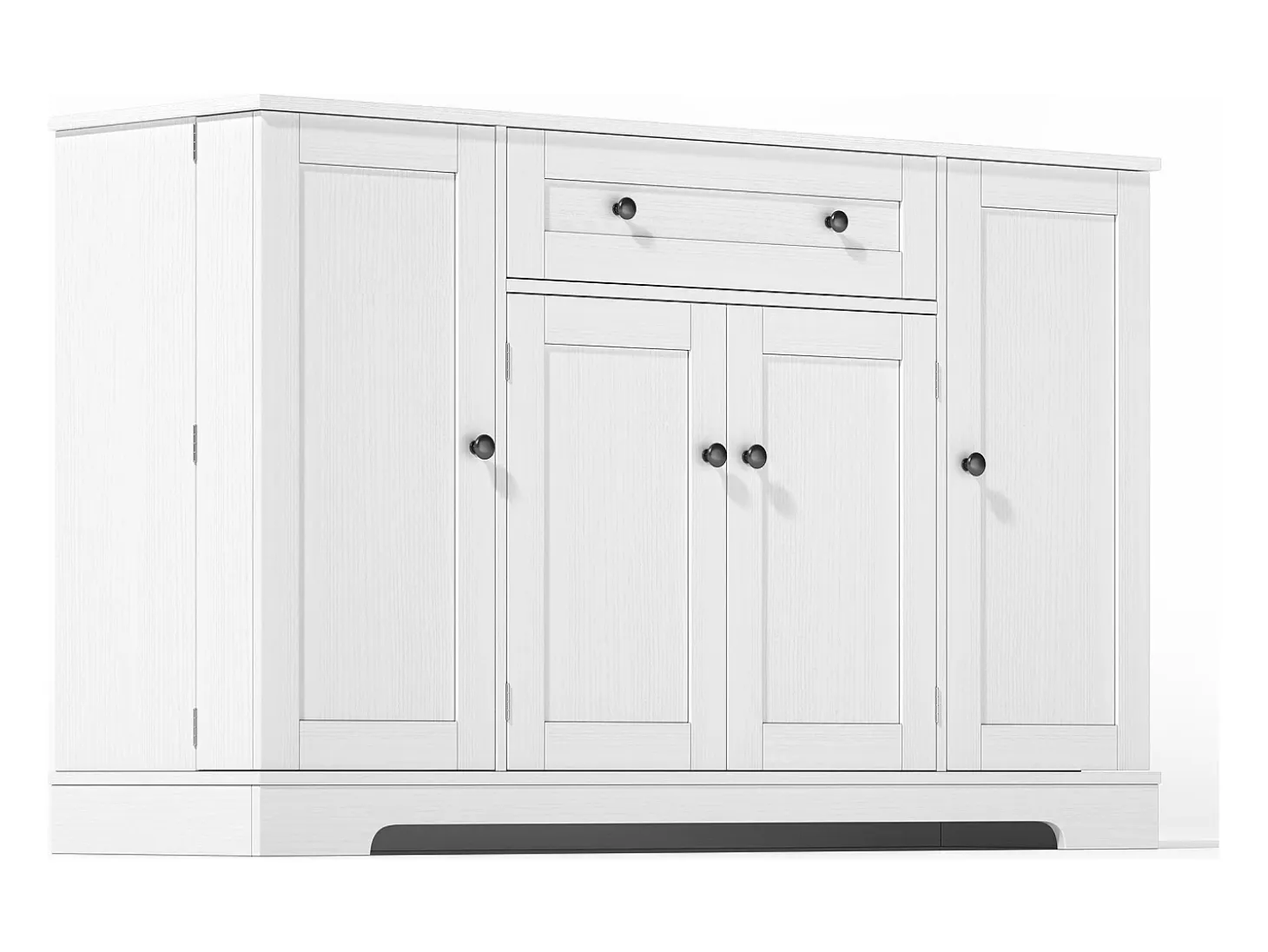Aparador de cocina 138x40x85cm con 4 puertas y 1 cajón, cuerpo de MDF blanco