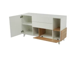 Aparador de comedor moderno con puertas sin tiradores - Blanco - Almacenamiento multifuncional