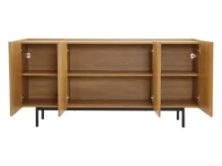 Aparador de cuatro puertas con patas de metal, mueble de almacenaje, decoración salón, 160 x 40 x 78 cm