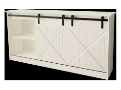 Aparador de diseño blanco Hexa con puertas correderas 160 cm
