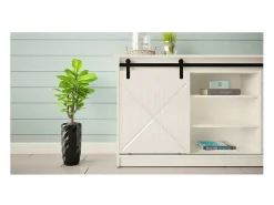 Aparador de diseño blanco Hexa con puertas correderas 160 cm