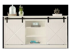 Aparador de diseño blanco Hexa con puertas correderas 160 cm