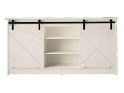 Aparador de diseño blanco Hexa con puertas correderas 160 cm