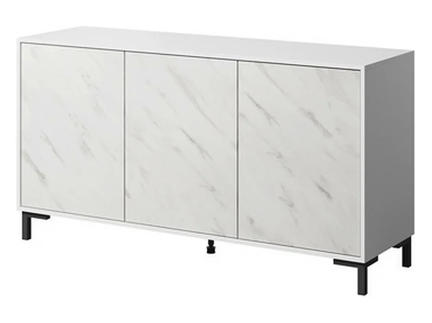 Aparador de diseño efecto mármol blanco 150cm Ketla