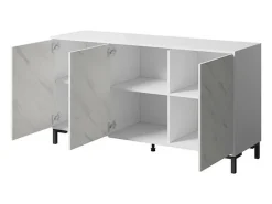 Aparador de diseño efecto mármol blanco 150cm Ketla