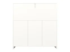 Aparador de diseño moderno, MDF, madera natural, metal, blanco y negro, con estantes regulables (120x40x120 cm)