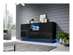 Aparador de diseño negro de 150 cm con iluminación integrada Clost