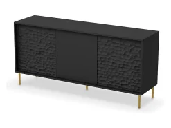 Aparador de diseño negro y dorado 155cm Tramona