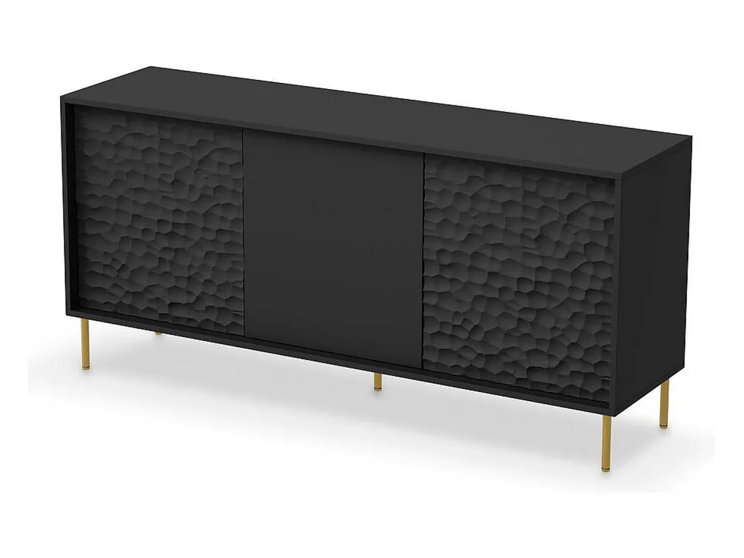 Aparador de diseño negro y dorado 155cm Tramona