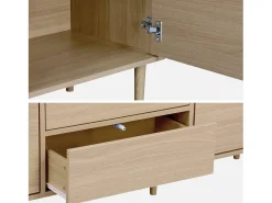 Aparador de efecto madera con 2 puertas, 160cm madera