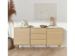 Aparador de efecto madera con 2 puertas, 160cm madera