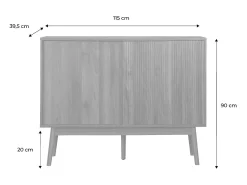 Aparador de efecto madera, 115cm madera oscura