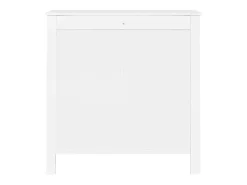 Aparador de estilo contemporáneo, cómoda con espacio de almacenamiento, con tiradores dorados, color blanco