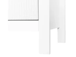 Aparador de estilo contemporáneo, cómoda con espacio de almacenamiento, con tiradores dorados, color blanco