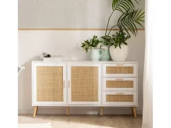 Aparador de Fibra natural Blanco 79 x 148- Tahiti
