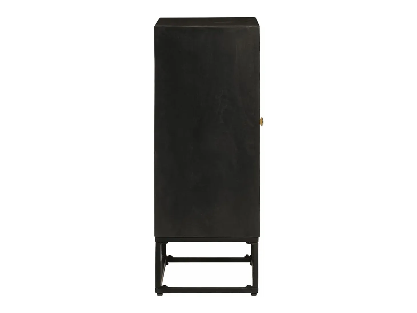 Aparador de hierro y madera maciza de mango negro 55x30x76 cm