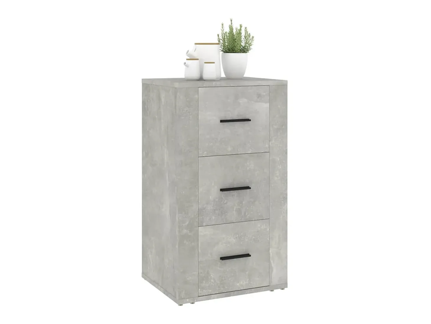Aparador de hormigón gris 40x33x70 cm Madera de ingeniería