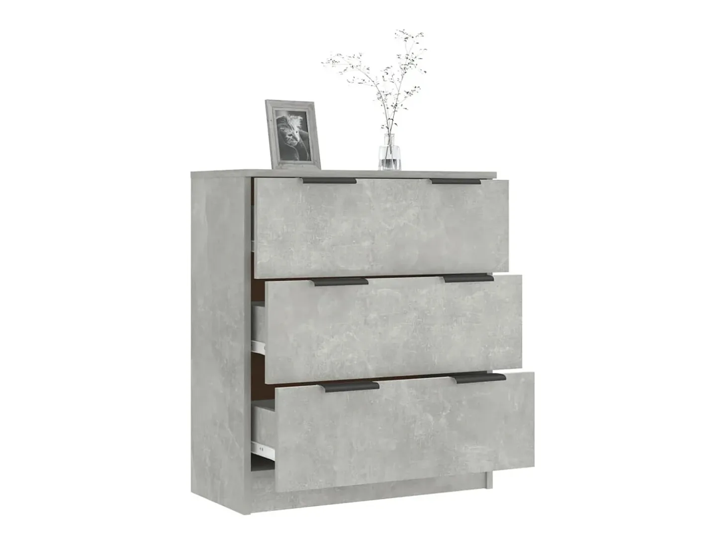 Aparador de hormigón gris 60x30x70 cm Madera de ingeniería