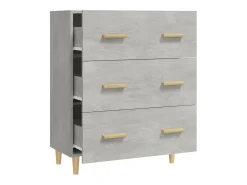 Aparador de hormigón gris 70x34x90 cm Madera de ingeniería