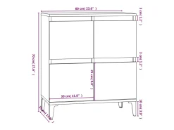 Aparador de hormigón gris 60x35x70 cm Madera de ingeniería