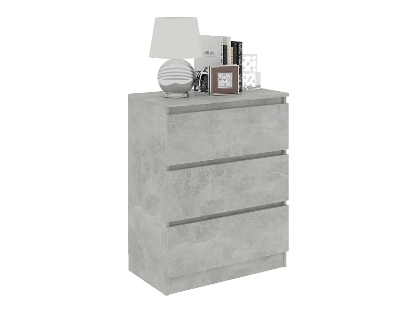 Aparador de hormigón gris 60x35x76 cm Madera de ingeniería